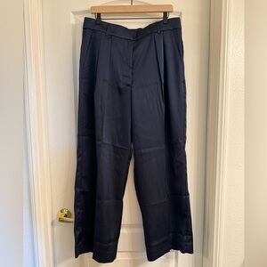 NWT Banana Republic Navy Pleated Wide-Leg Trousers